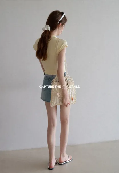 Belted High-Waist Denim Shorts
