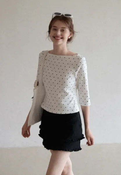 Women's Boat Neck 3/4 Sleeve Top