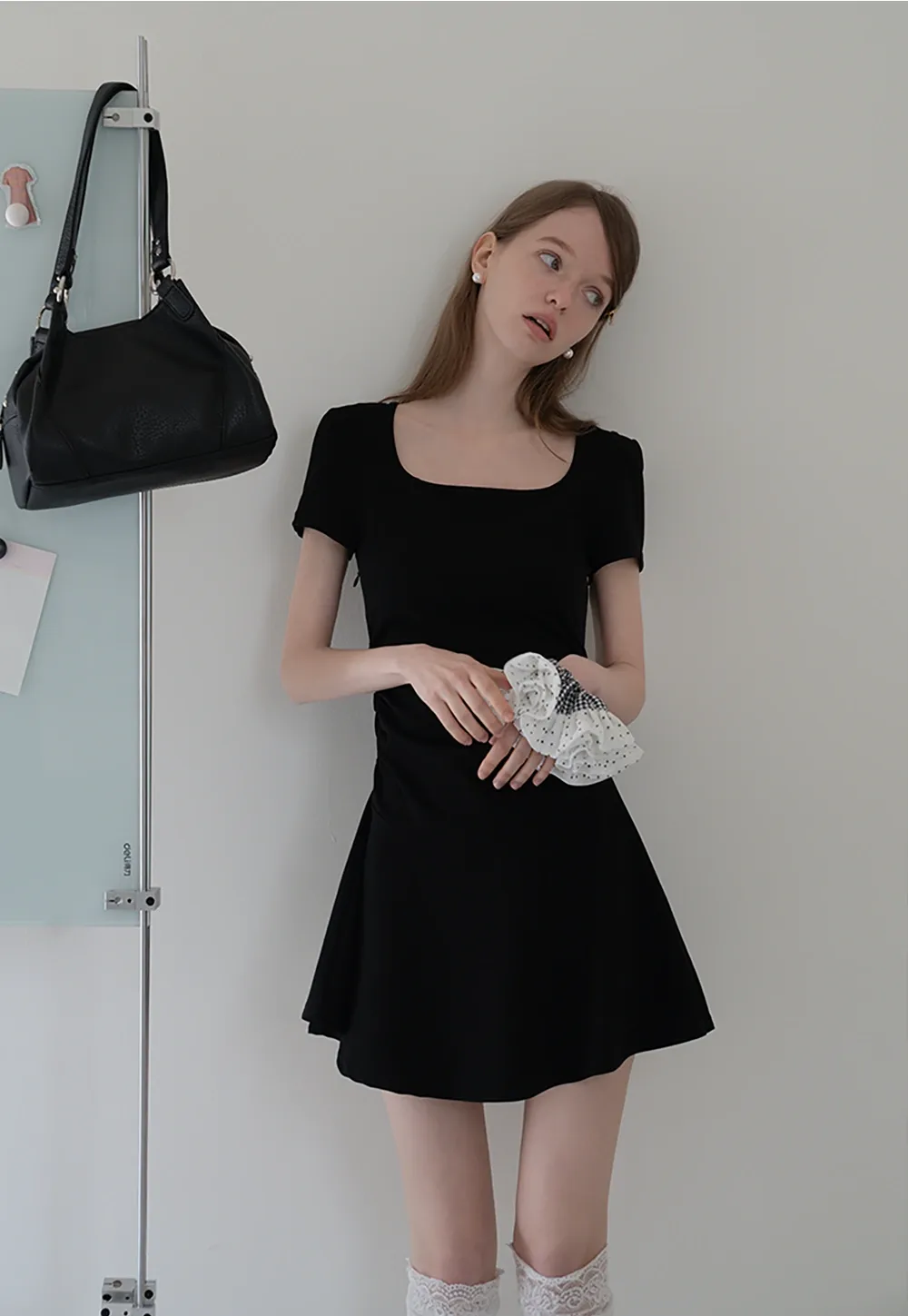 Women's Square Neck Fit and Flare Mini Dress
