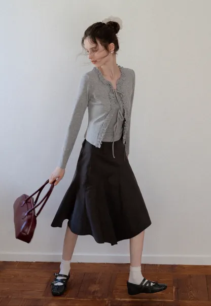 Women's Asymmetrical A-Line Midi Skirt