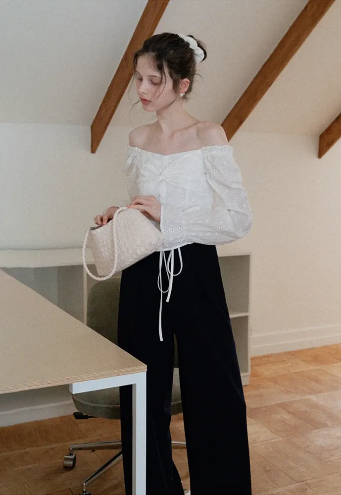 Drawstring Wide-Leg Pants