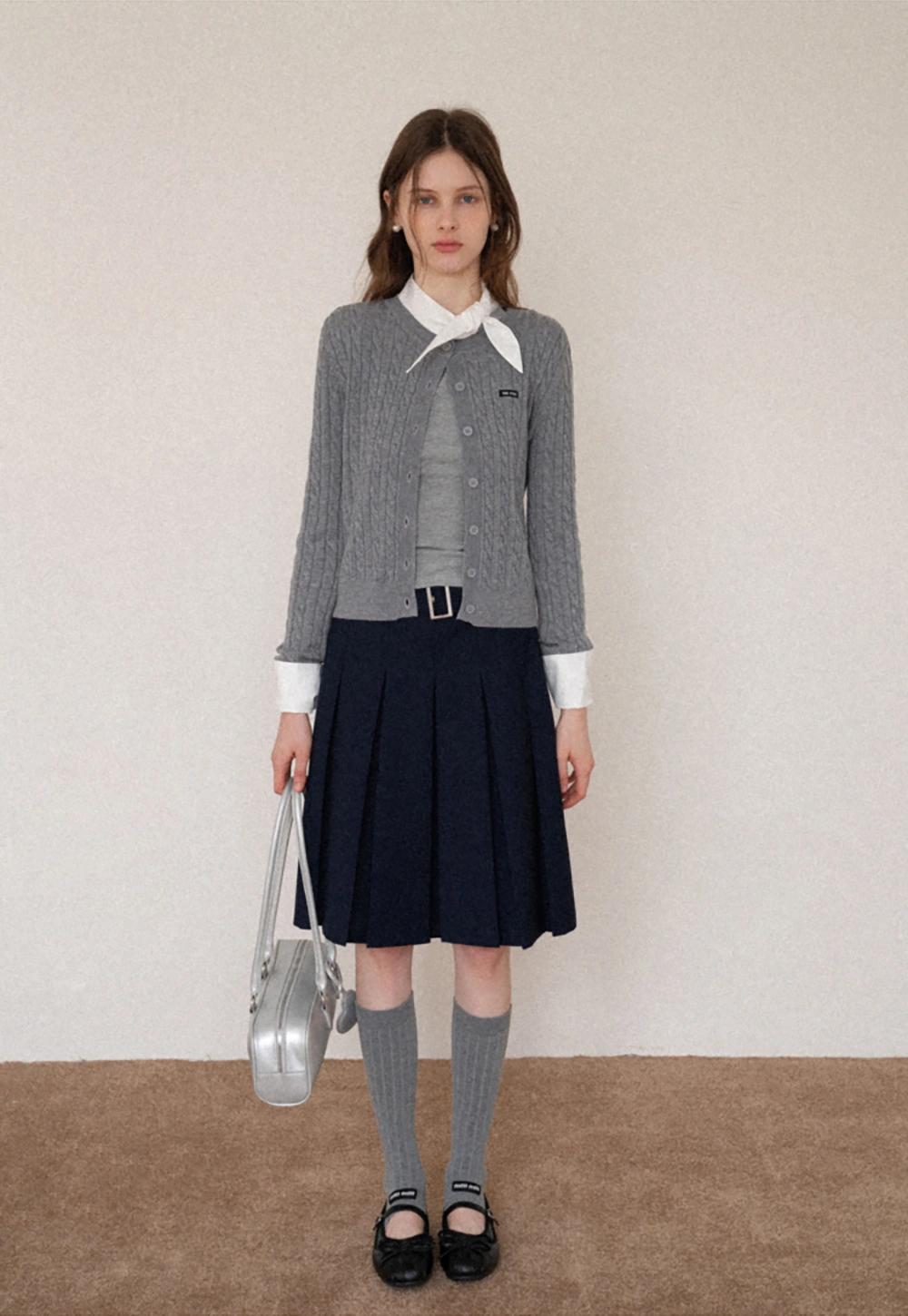 Women's Belted Pleated Mini Skirt