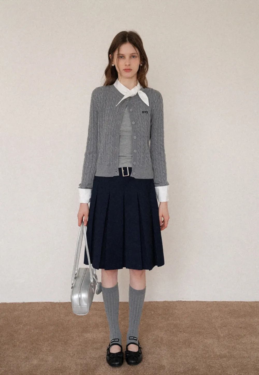 Women's Belted Pleated Mini Skirt