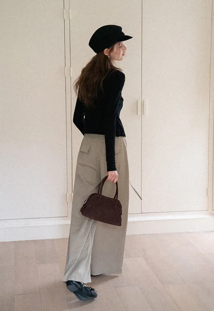 Tie-Waist Pleated Wide-Leg Pants