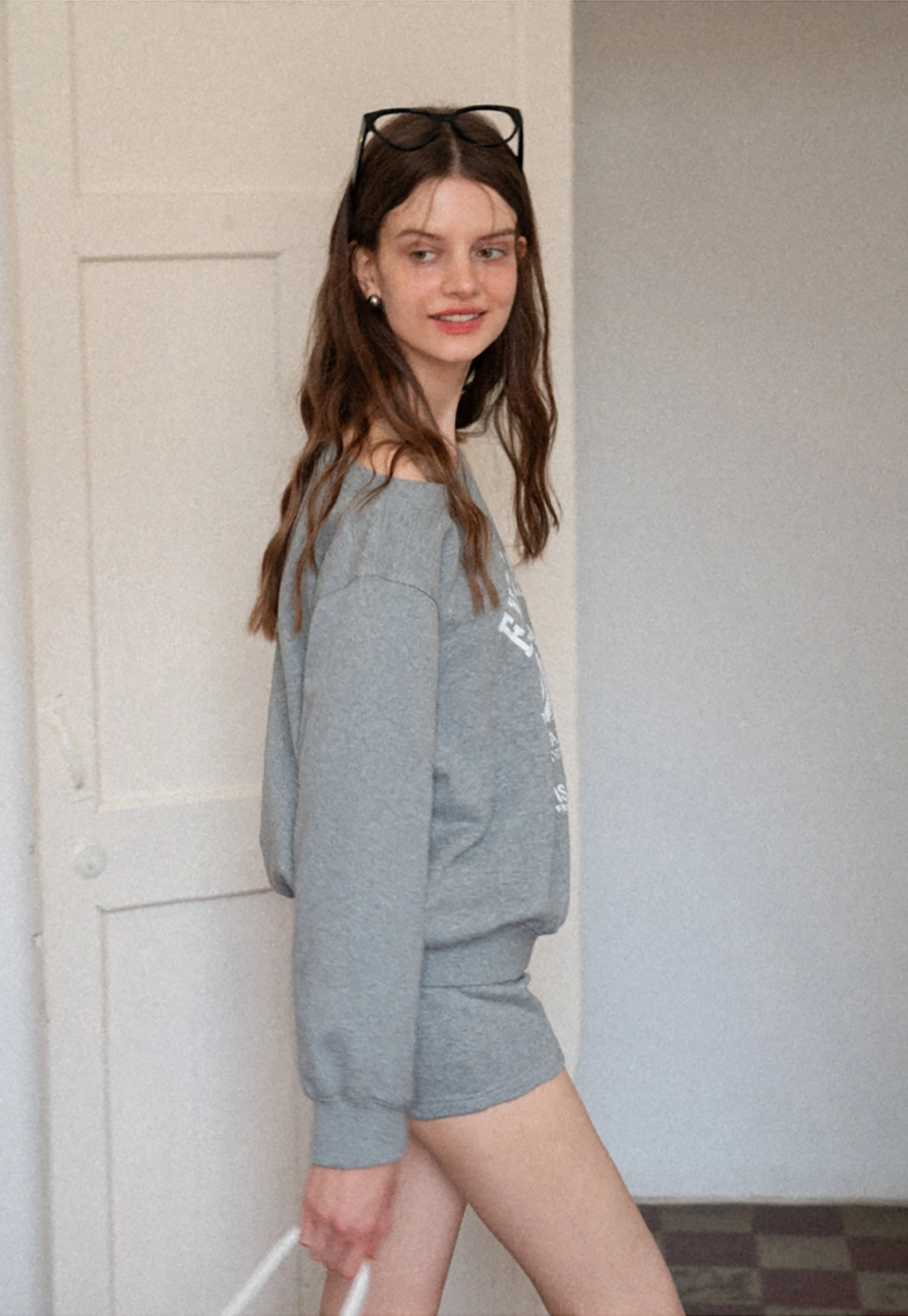 Womens Graphic Sweatshirt and Shorts Lounge Set