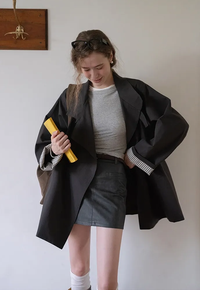 Buckle-Collar Wrap Trench