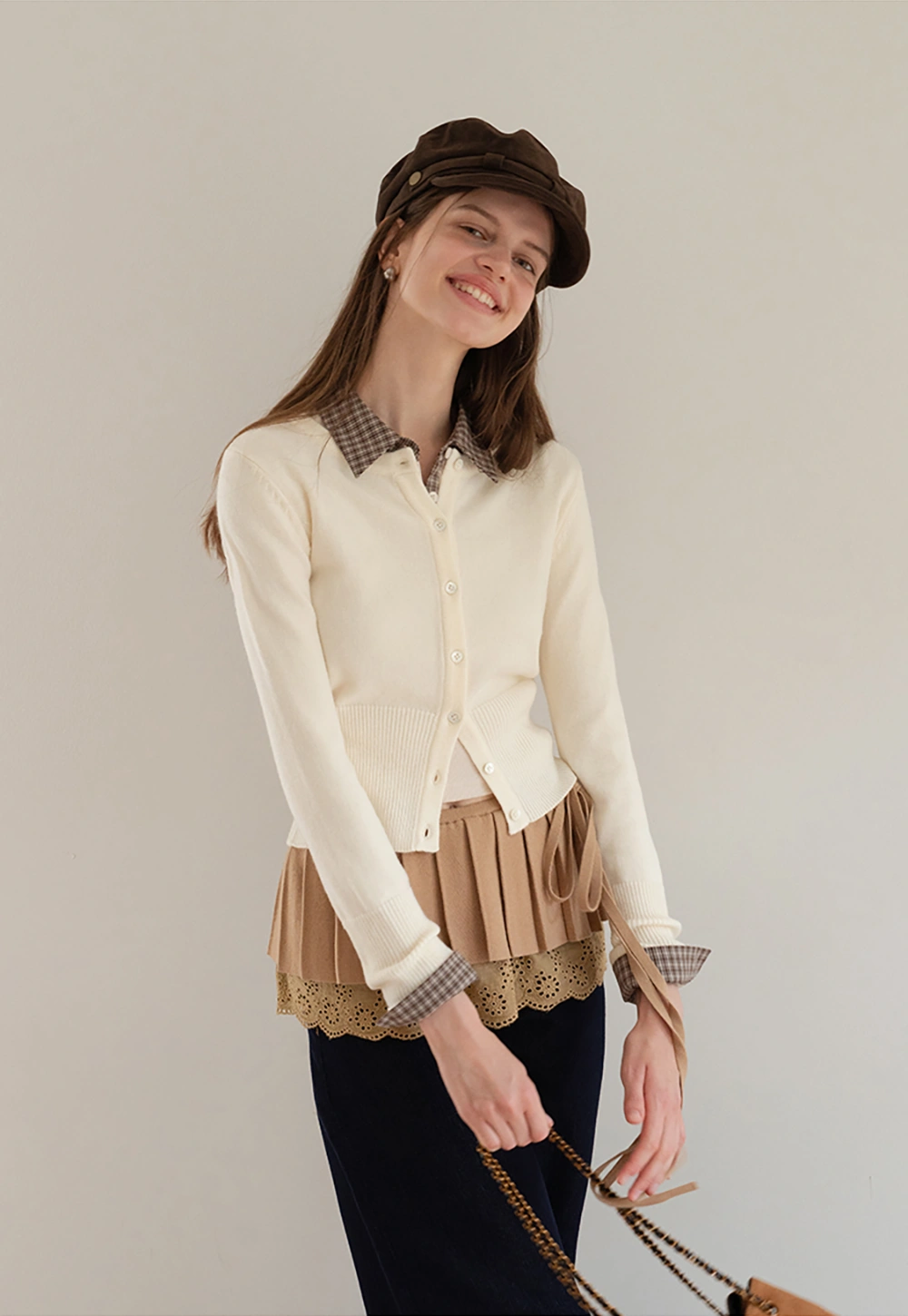 Women's Casual Crewneck Knit Cardigan