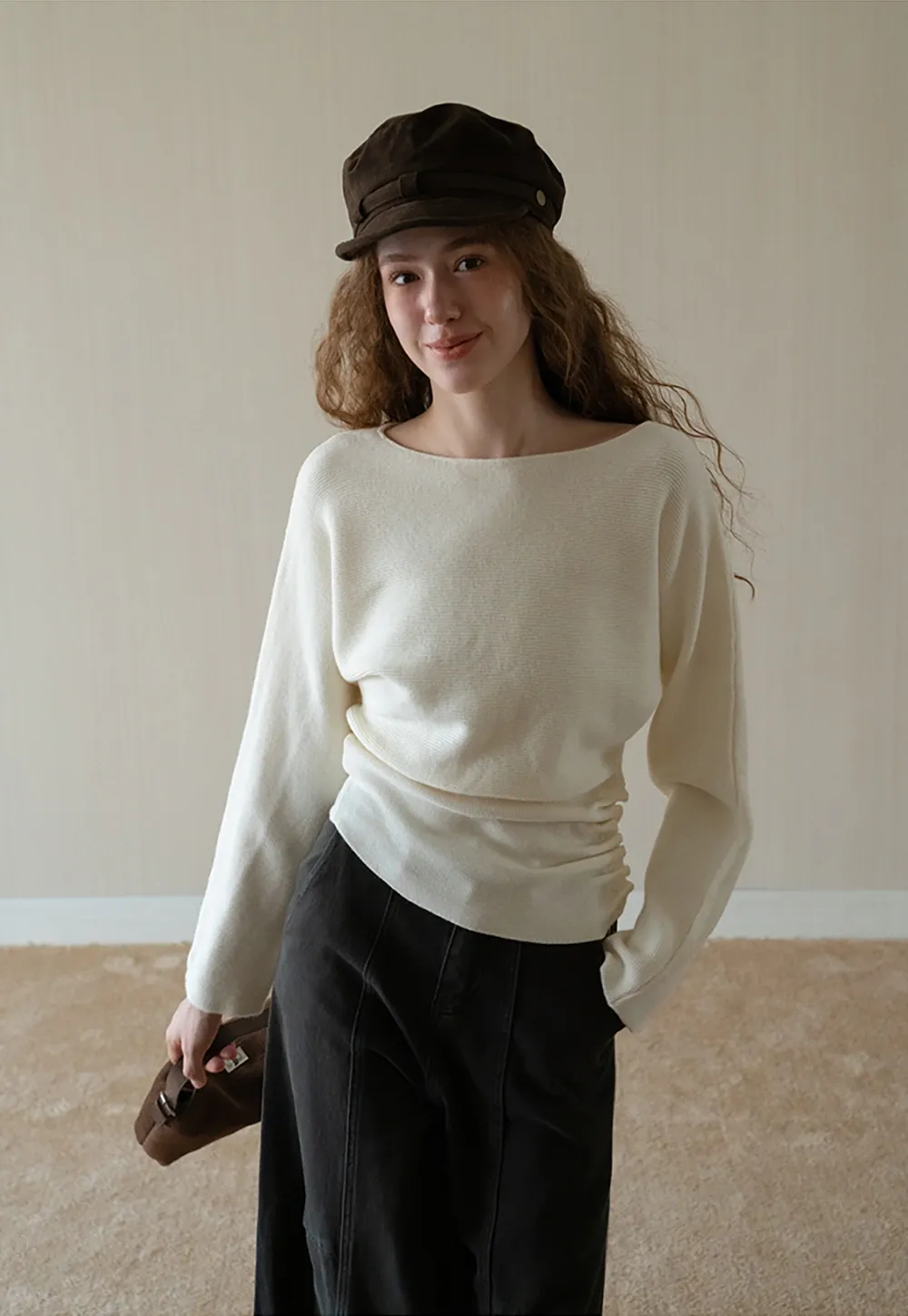 Women’s Boat Neck Knitted Sweater