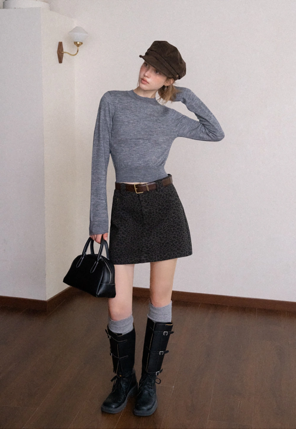 Womens Crew Neck Knit Sweater