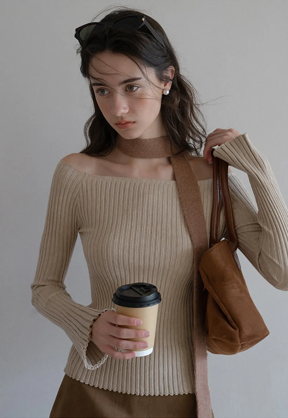 Elegant Off Shoulder Knit Top