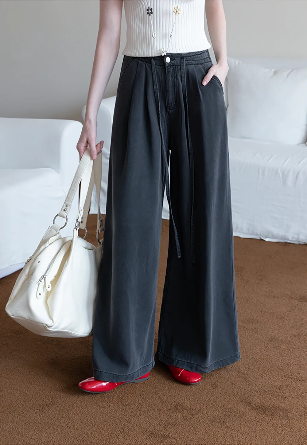 Drawstring Palazzo Pants