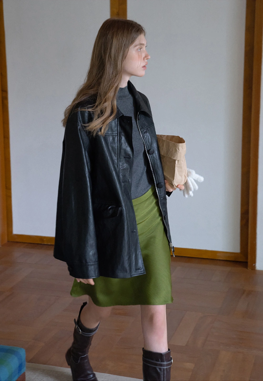 Elegant Satin Midi Skirt