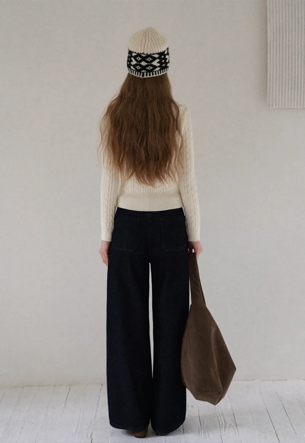 Women Cable Knit Polo Sweater Long Sleeve Slim Fit Pullover