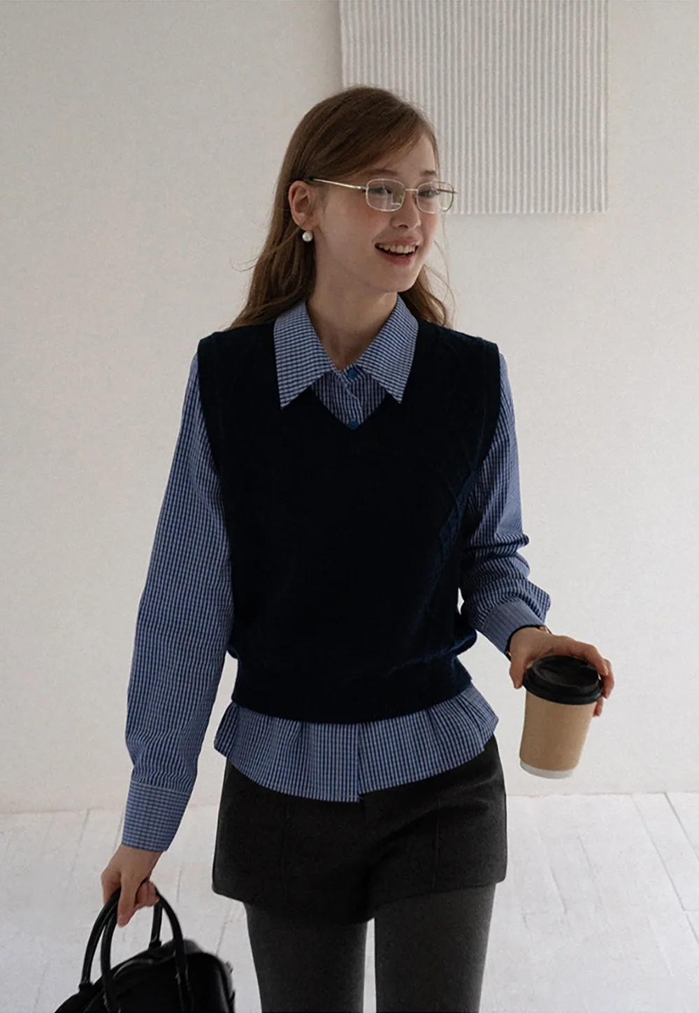 Women Vintage V Neck Knit Sleeveless Sweater