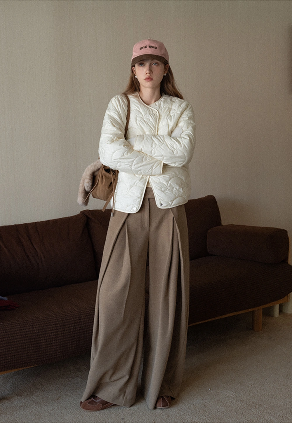 Women High Waist Pleated Wide Leg Trousers