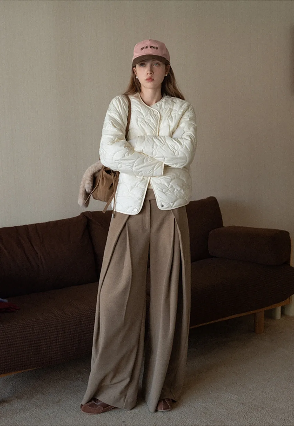 Women High Waist Pleated Wide Leg Trousers