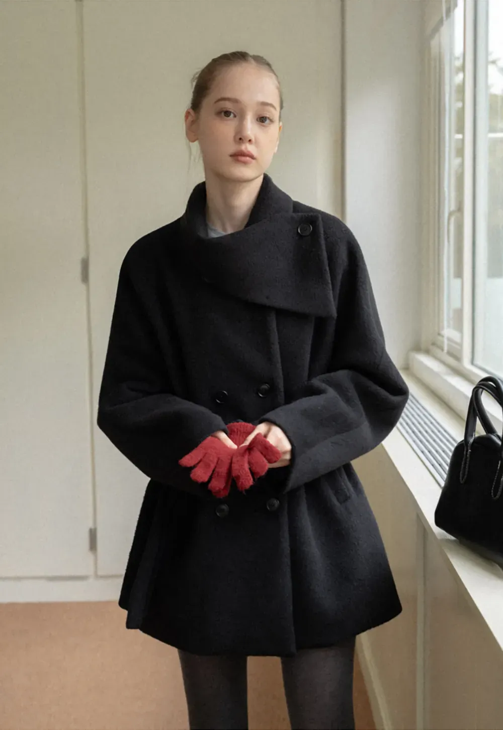 Belted Double Breasted Wool Coat
