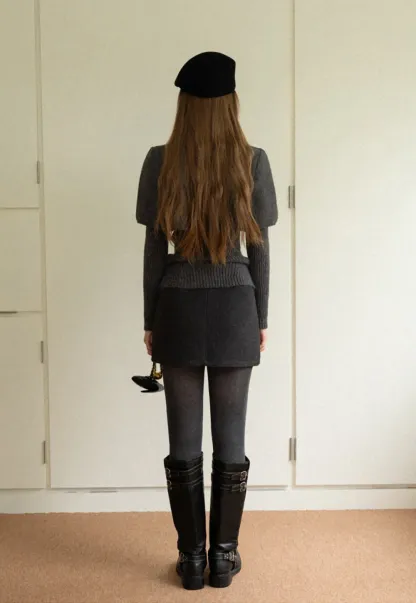 High-Waisted A-Line Wool Skirt