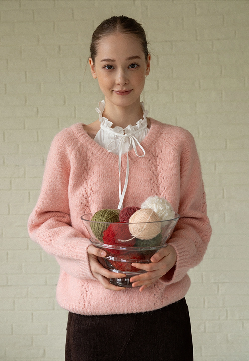 Casual High-Waisted Brown Skirt with Flared Bottom