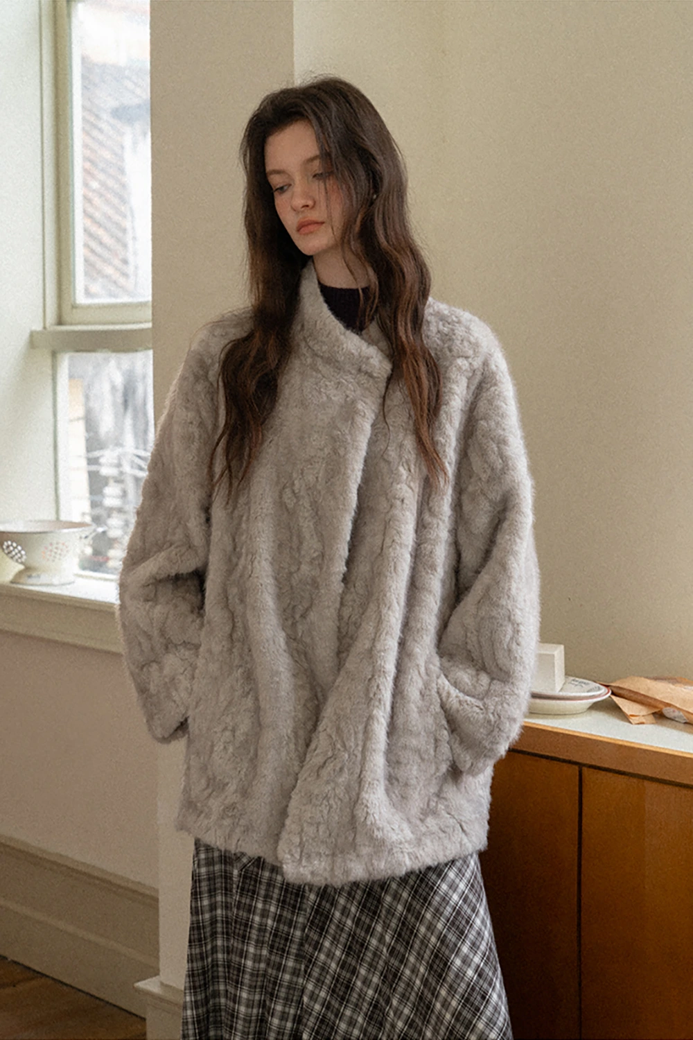 Chic Faux Fur Leather Jacket