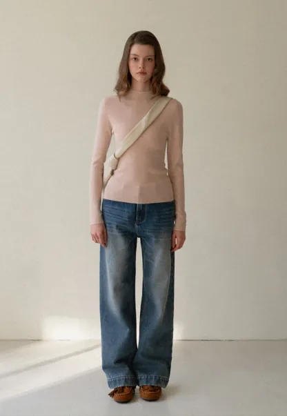 Women Wide-Leg High-Waisted Denim Jeans