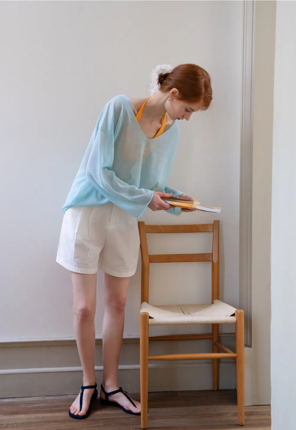 Soft V-Neck Long Sleeve Tee