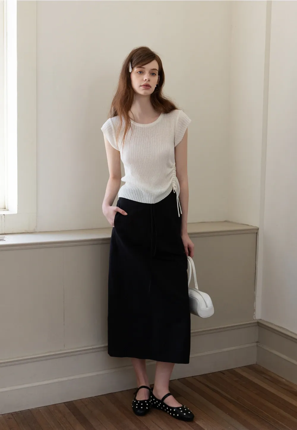 Women's Ribbed Tie-Side Top