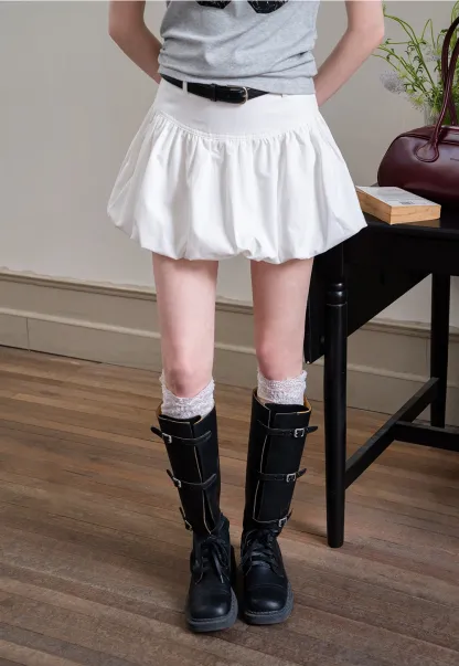 Ruffled Skirt with Belt for Women