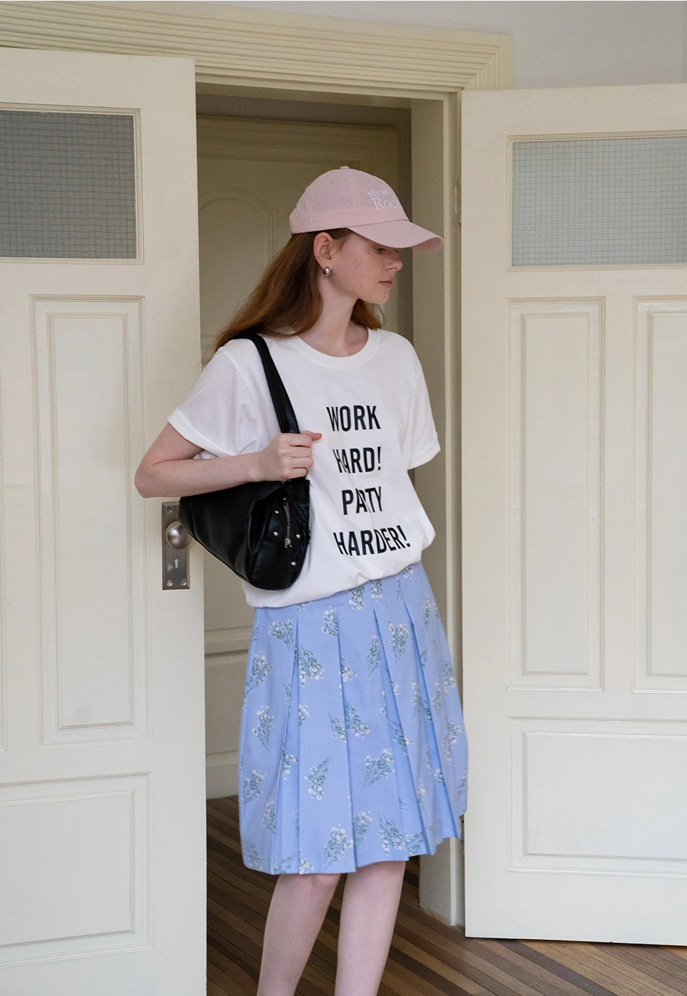 Floral Pleated Midi Skirt