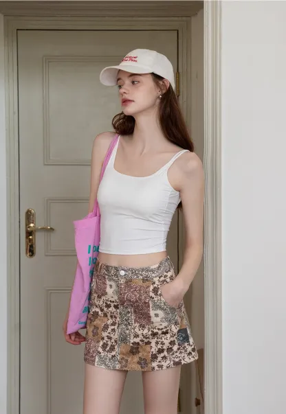 Vintage Patchwork Mini Skirt