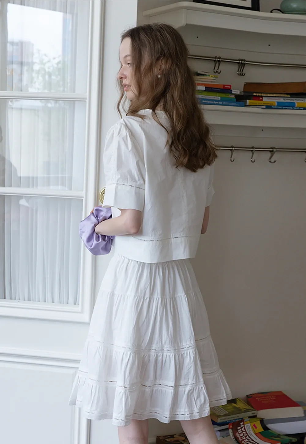 Women’s Lace Patchwork Half Sleeve Blouse