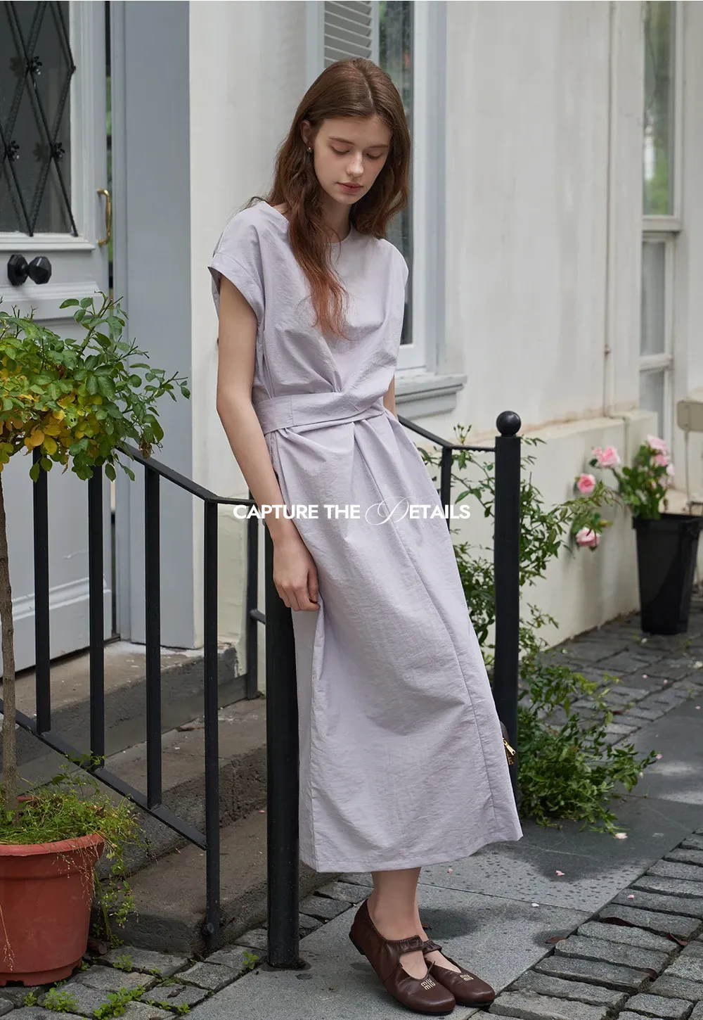 Women’s Twist-Front Sleeveless Midi Dress