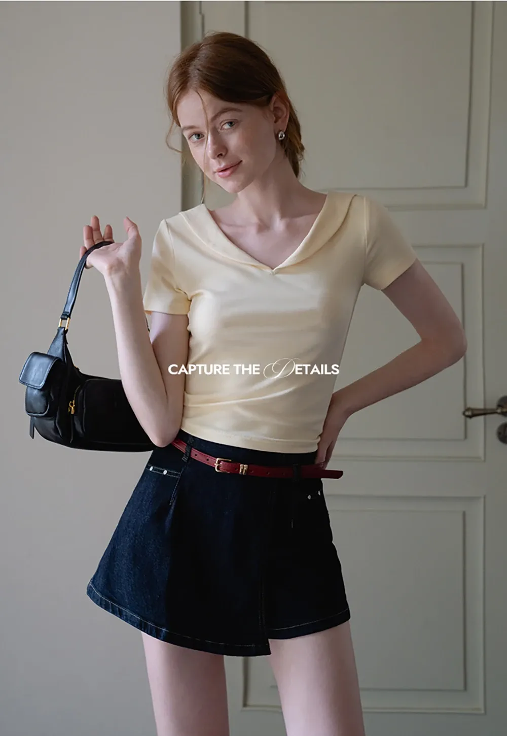 Denim Skort with Belt