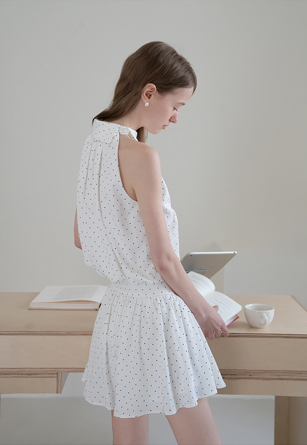Polka Dot Halter Top and Flowy Skirt Set