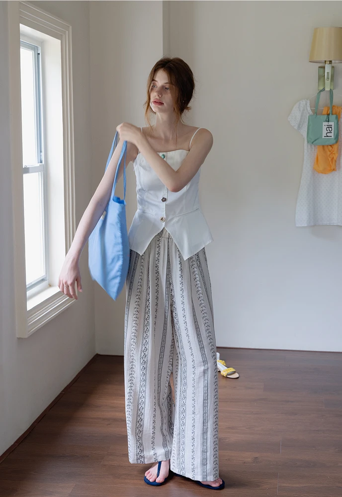 Women’s Boho Stripe Wide-Leg Palazzo Pants