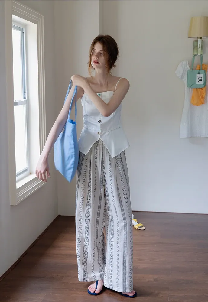 Women’s Boho Stripe Wide-Leg Palazzo Pants