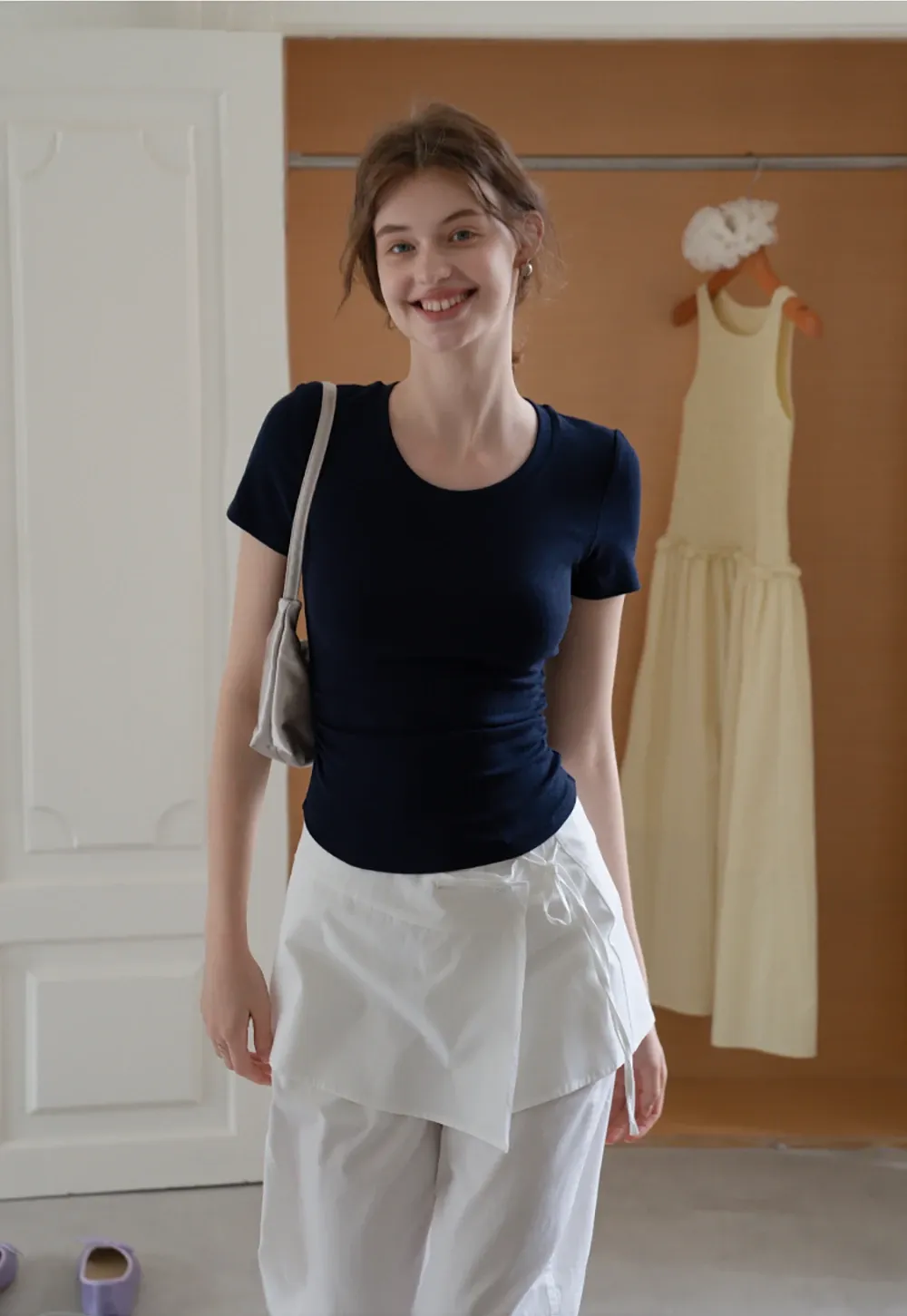 Ruched Slim Fit Short Sleeve Tee