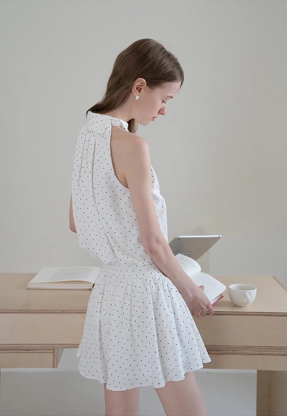 Polka Dot Halter Top and Flowy Skirt Set