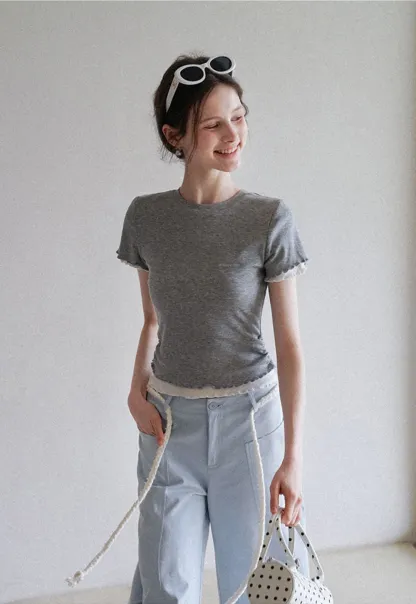 Women's Layered Look Short Sleeve T-Shirt