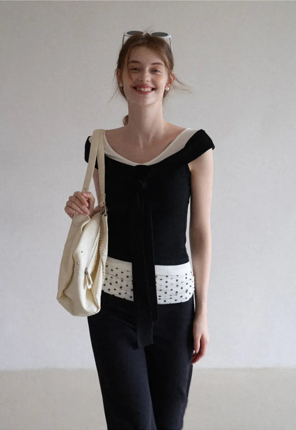 Layered Look Knit Tank with Back Tie