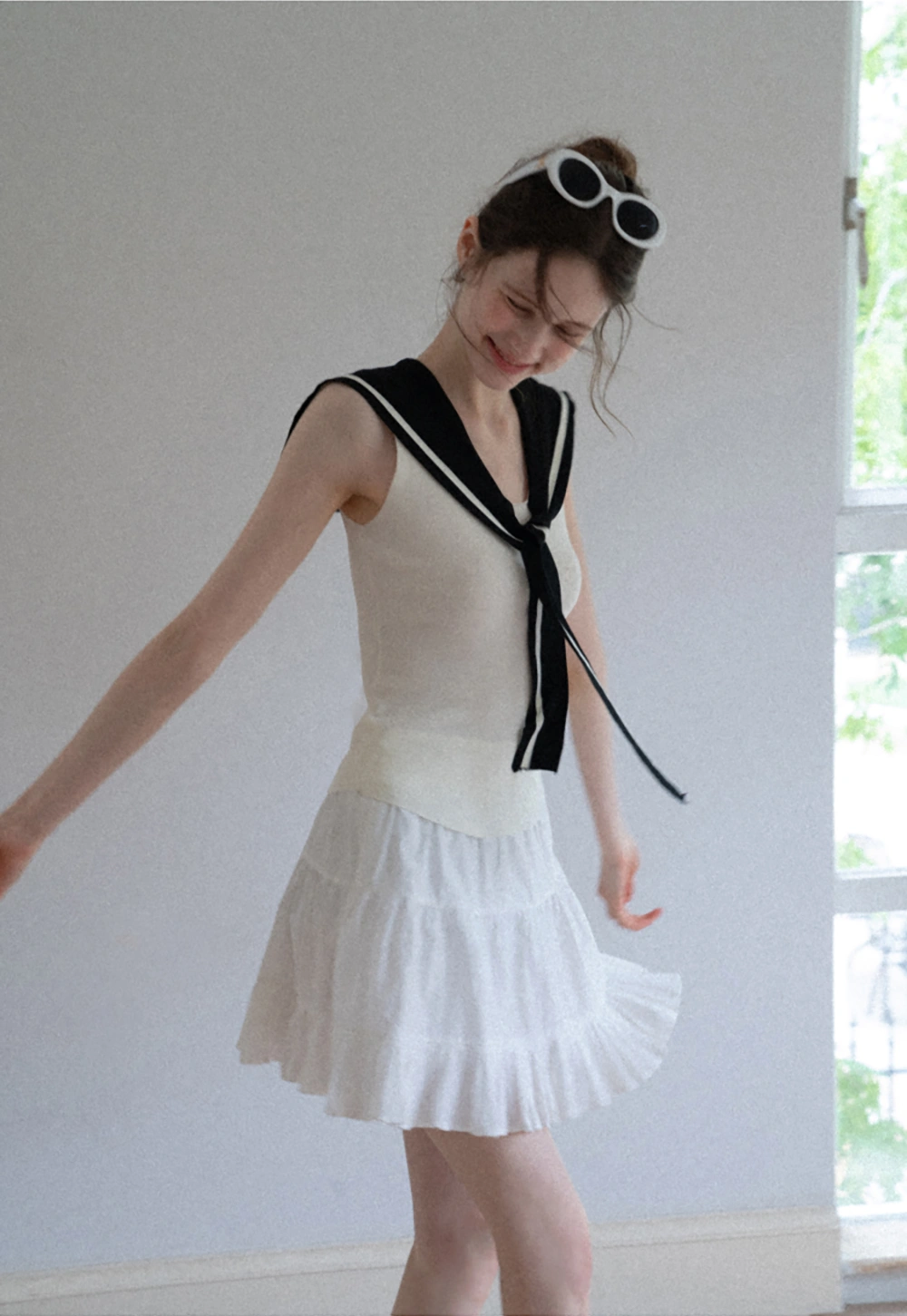 Women's Sailor-Scarf Knit Top Tank