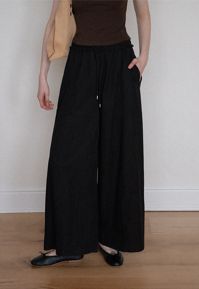 Drawstring Wide-Leg Pants