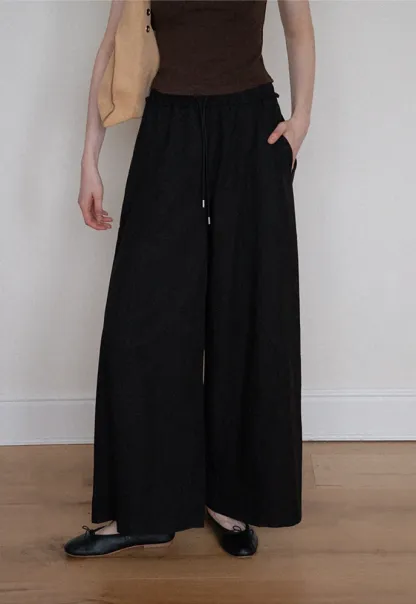 Drawstring Wide-Leg Pants