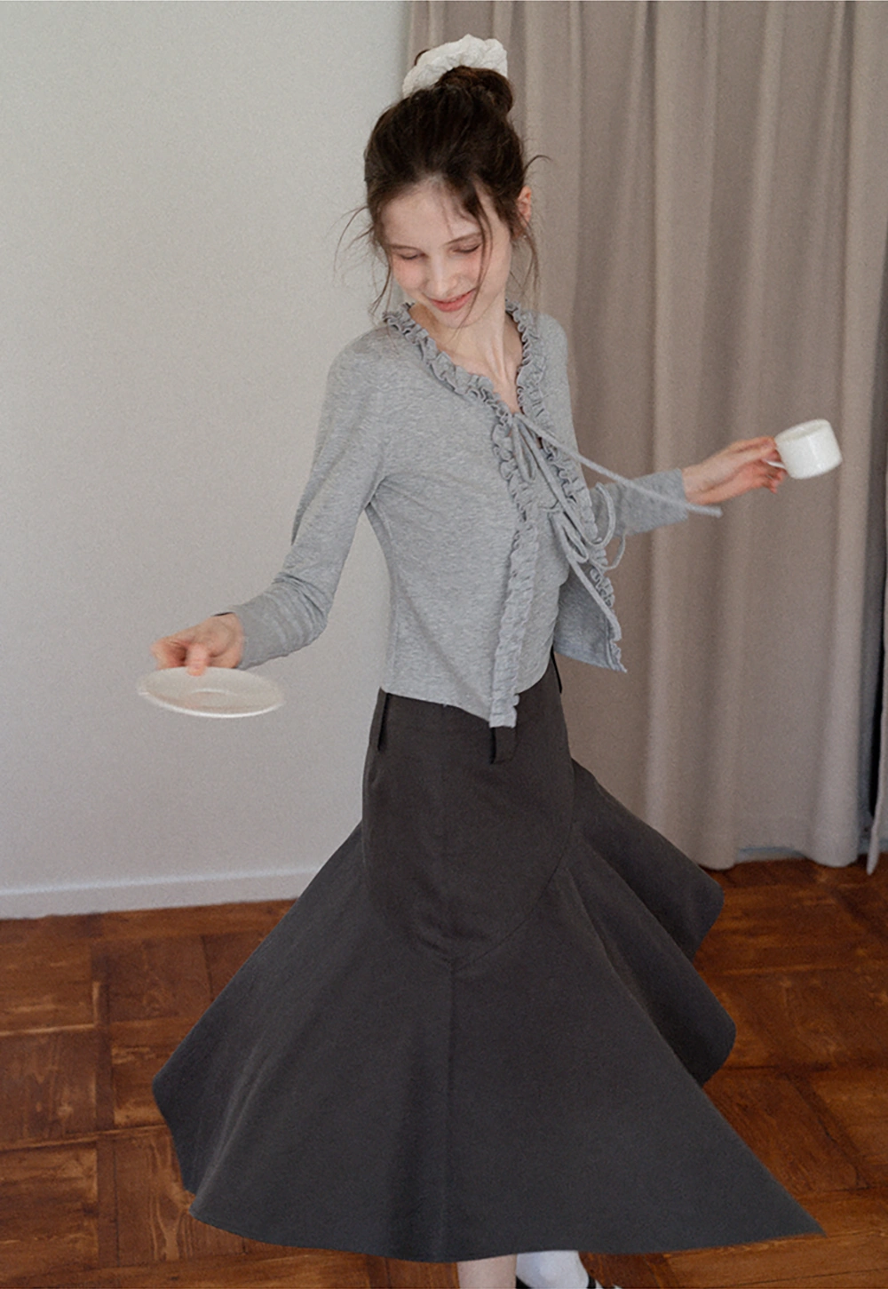 Women's Asymmetrical A-Line Midi Skirt