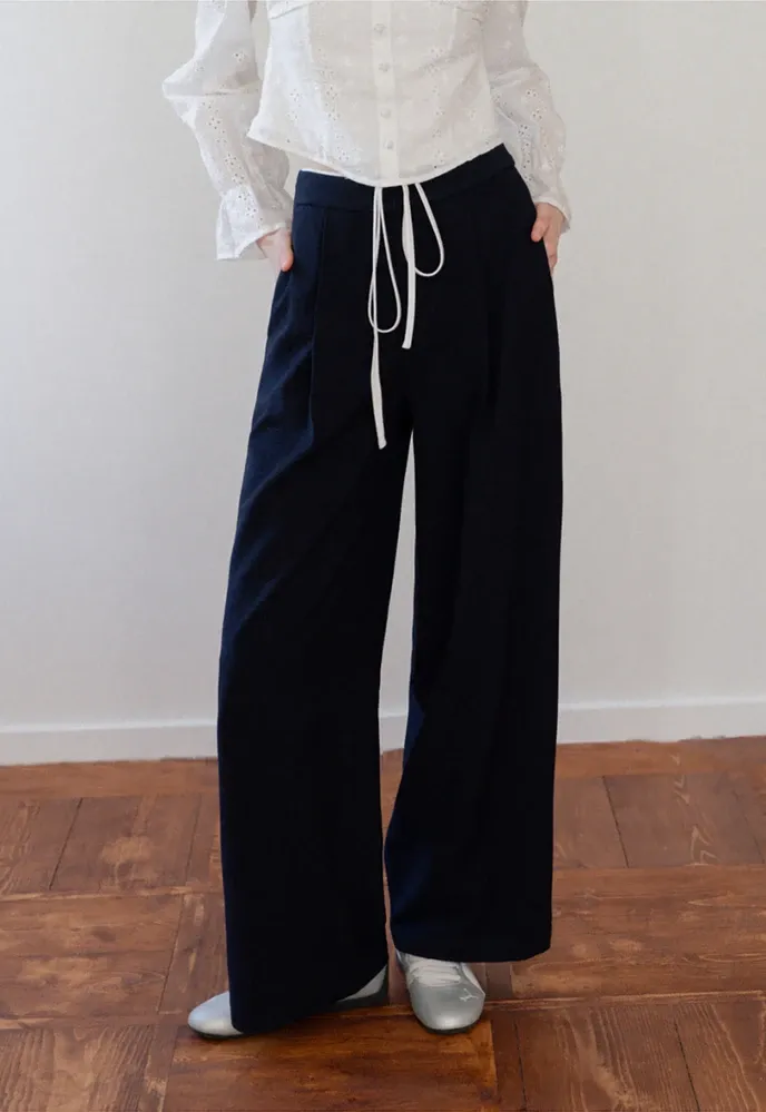 Drawstring Wide-Leg Pants