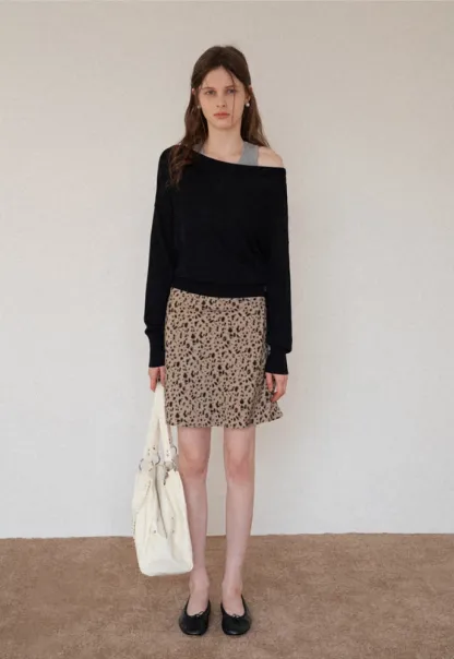 Off-Shoulder Knit Sweater