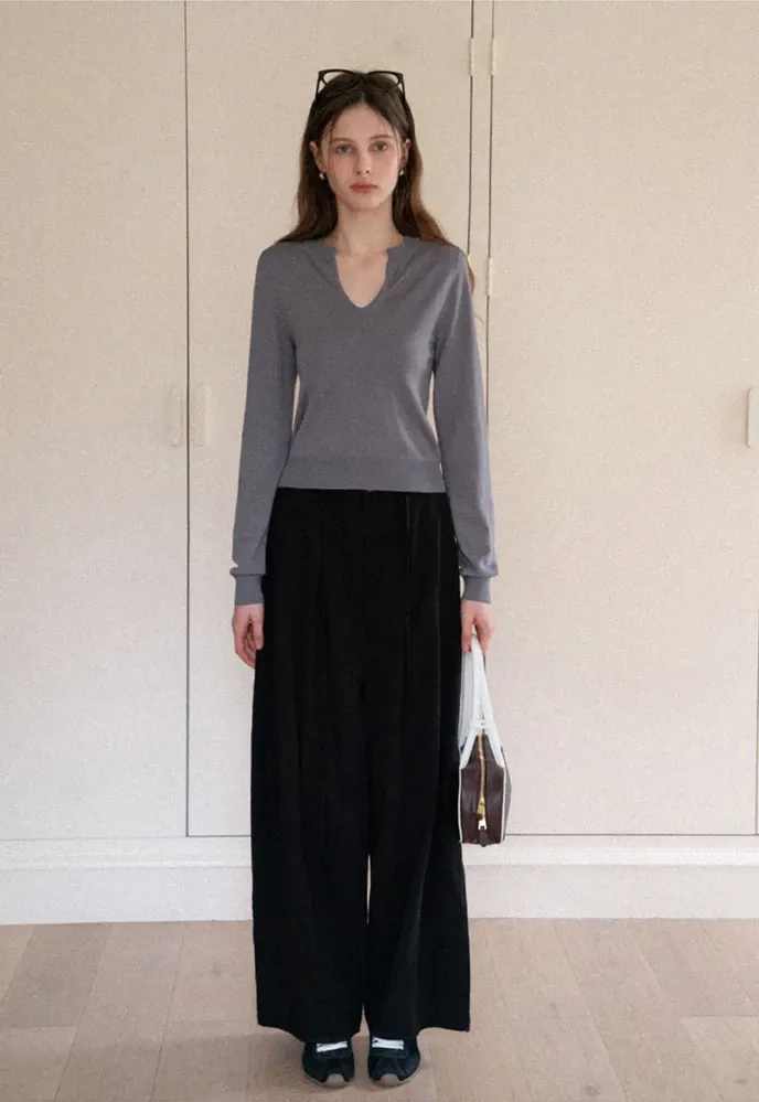 Tie-Waist Pleated Wide-Leg Pants