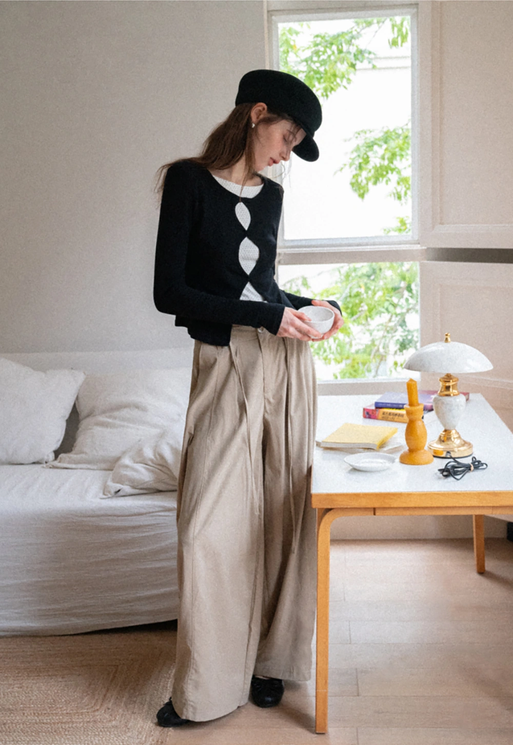 Women's Cut Out Front Long Sleeve Top