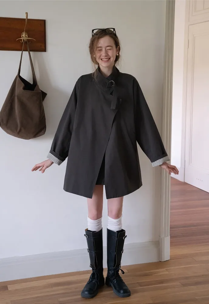 Buckle-Collar Wrap Trench