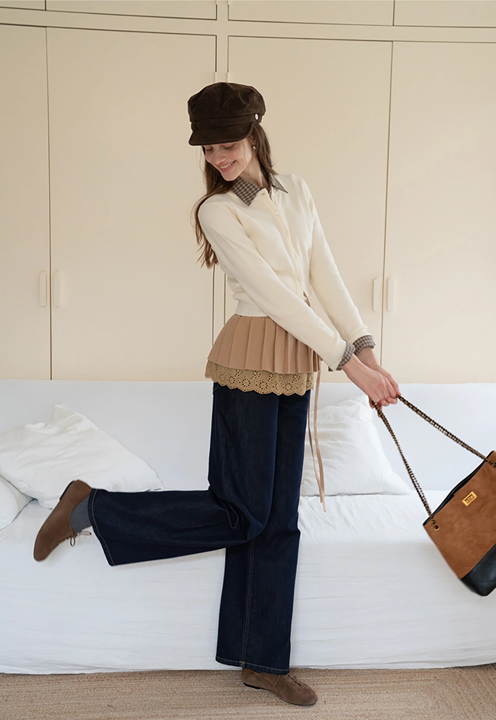 Women's Casual Crewneck Knit Cardigan